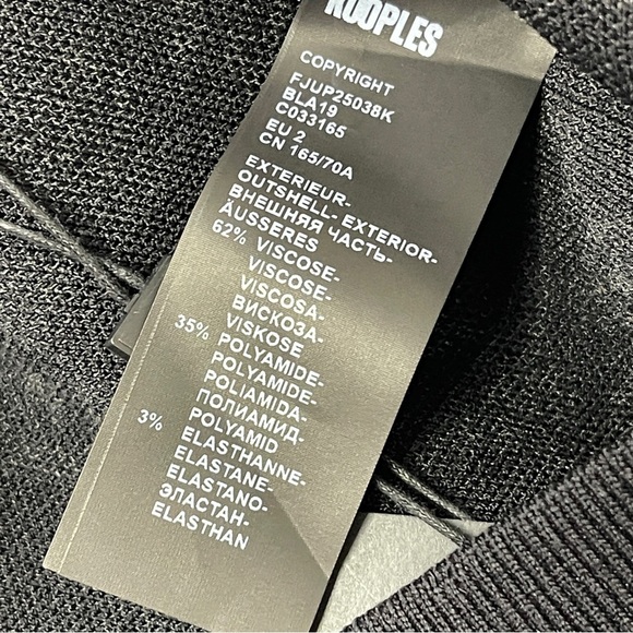 NWT THE KOOPLES Jacquard Logo Black‎ Stretch Mini Skirt, Medium - Picture 6 of 7